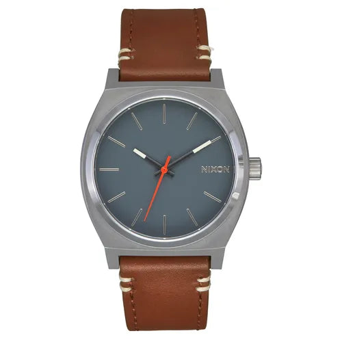 Nixon time discount teller leather strap