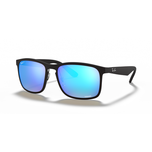 Ray Ban 0RB4264 Matte Black w/ Green Mirror Blue Sunglasses