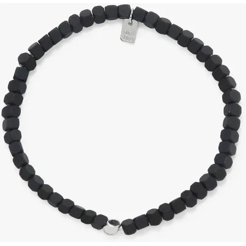 Pura Vida Men's Coated Hematite Stretch Bracelet