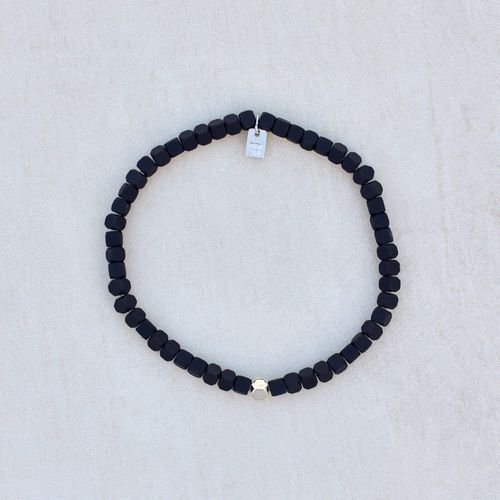 Pura Vida Men's Coated Hematite Stretch Bracelet