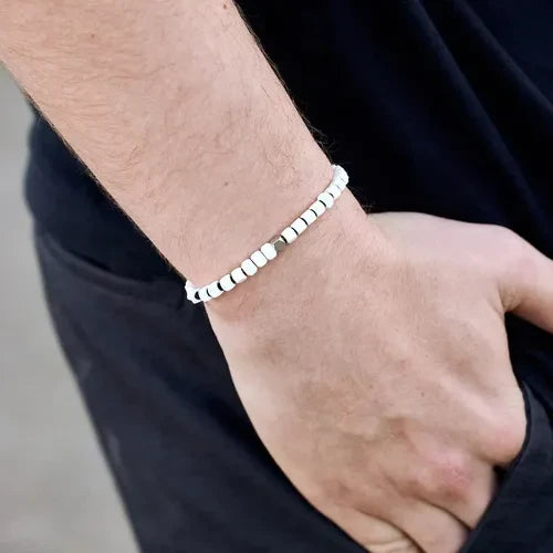 Pura Vida Men's Coated Hematite Stretch Bracelet