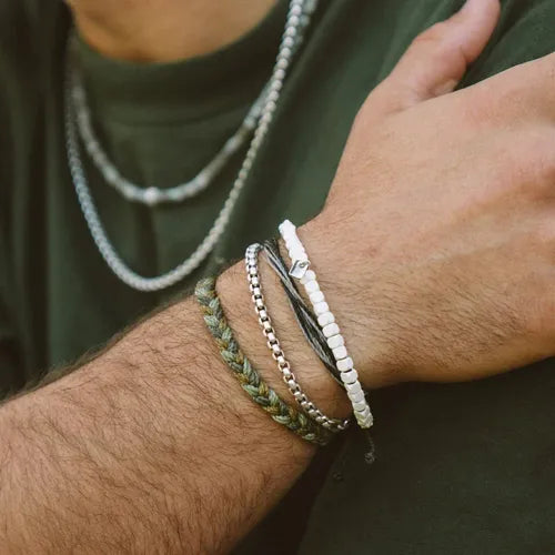 Pura Vida Men's Coated Hematite Stretch Bracelet