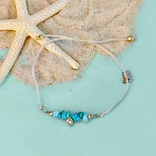 Pura Vida Turquoise Bead Charm Dainty Bracelet