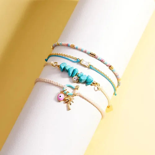 Load image into Gallery viewer, Pura Vida Turquoise Bead Charm Dainty Bracelet
