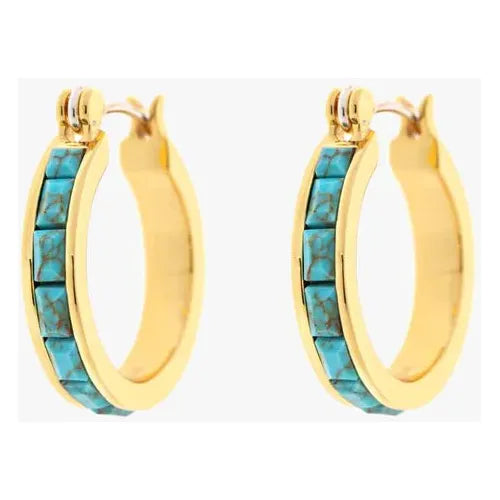 Pura Vida Turquoise Tile Hoop Earrings