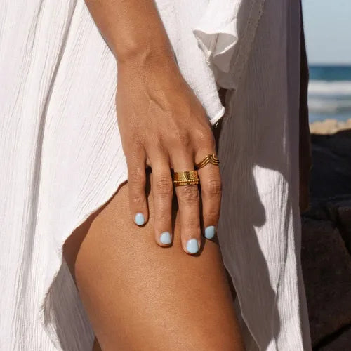 Pura Vida Surfrider Triple Wave Ring