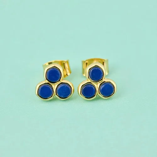 Pura Vida Surfrider Three Stone Stud Earrings