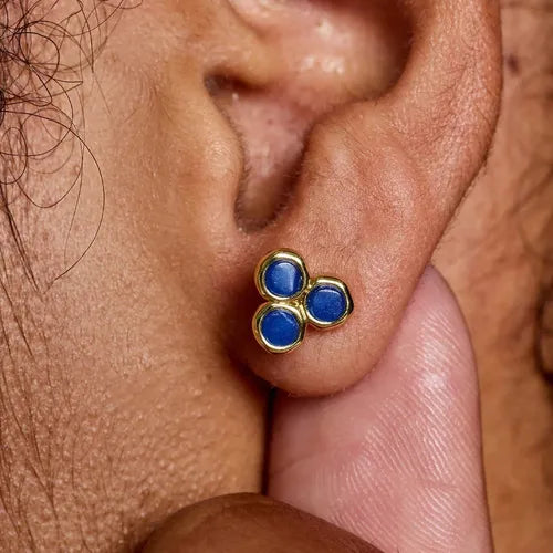 Load image into Gallery viewer, Pura Vida Surfrider Three Stone Stud Earrings
