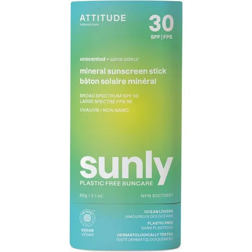 Attitude Sunly Plastic-free Mineral Sunscreen Stick Spf 30