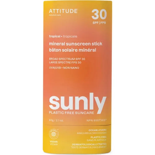 Attitude Sunly Plastic-free Mineral Sunscreen Stick Spf 30