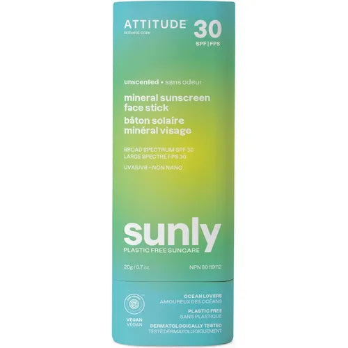 Attitude Sunly Mineral Sunscreen Face Stick Spf 30