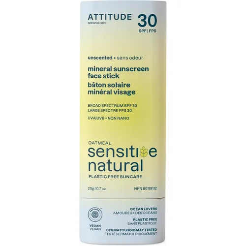 Attitude Mineral Sunscreen Face Stick for Sensitive Skin