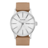 Nixon Sentry Leather All Silver Tan