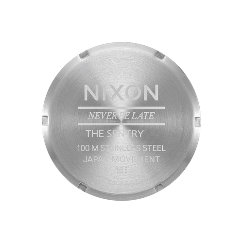 Nixon Sentry Leather All Silver Tan