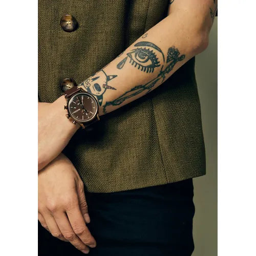 Nixon station chrono leather discount