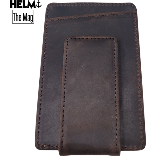 HELM The Mag Money Clip Wallet- DK Brown