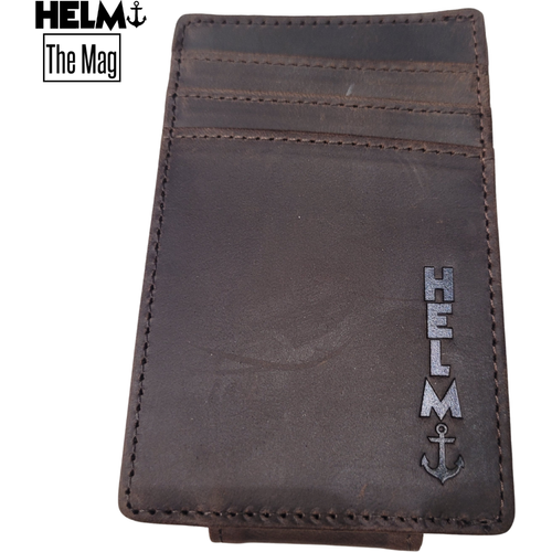 HELM The Mag Money Clip Wallet- DK Brown