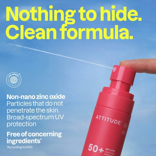 Attitude Sunly Mineral Sunscreen Spray Face & Body SPF 50