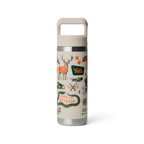 YETI Rambler Water Bottle with Color-matched Straw Cap