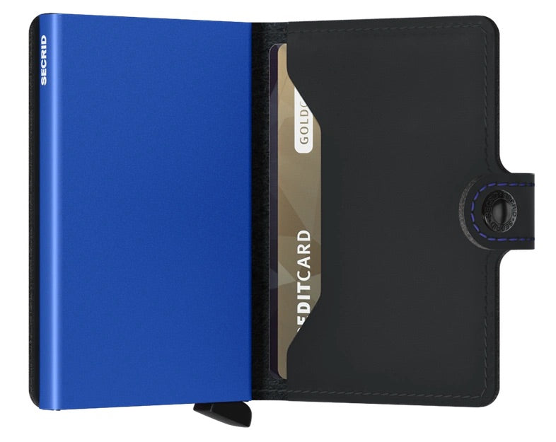 Load image into Gallery viewer, Secrid Miniwallet Matte Black &amp; Blue
