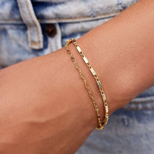 Pura Vida Metal Bead & Chain Stretch Bracelet