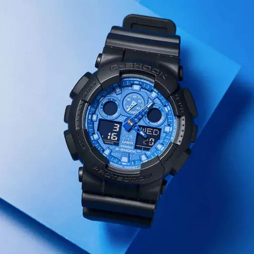 Load image into Gallery viewer, G-Shock GA100BP-1A Paisley Blue Watch
